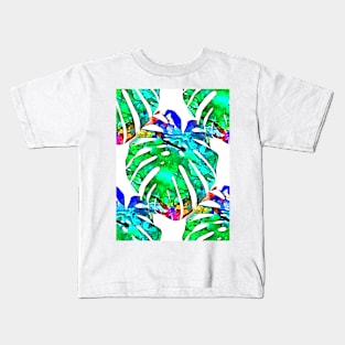 Cartoon Monstera Leaves Kids T-Shirt